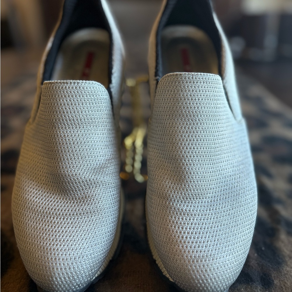 Prada Women's Gray Slip-On Sneakers